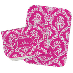 Moroccan & Damask Burp Cloths - Fleece - Set of 2 w/ Name or Text