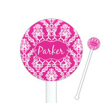 Moroccan & Damask 5.5" Round Plastic Stir Sticks - White - Double Sided (Personalized)