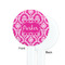 Moroccan & Damask White Plastic 7" Stir Stick - Single Sided - Round - Front & Back