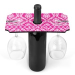 Moroccan & Damask Wine Bottle & Glass Holder (Personalized)