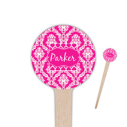 Moroccan & Damask 4" Round Wooden Food Picks - Double Sided (Personalized)