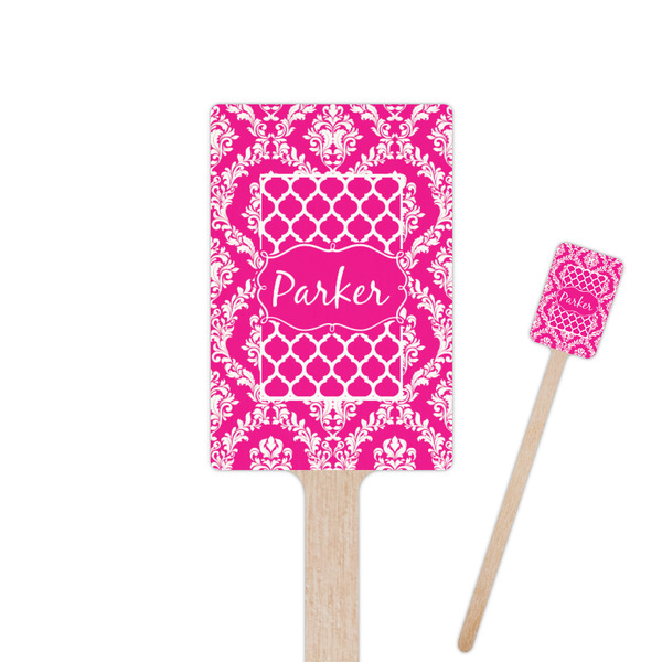 Custom Moroccan & Damask 6.25" Rectangle Wooden Stir Sticks - Double Sided (Personalized)