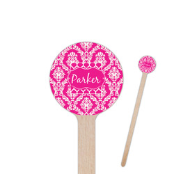 Moroccan & Damask 6" Round Wooden Stir Sticks - Double Sided (Personalized)