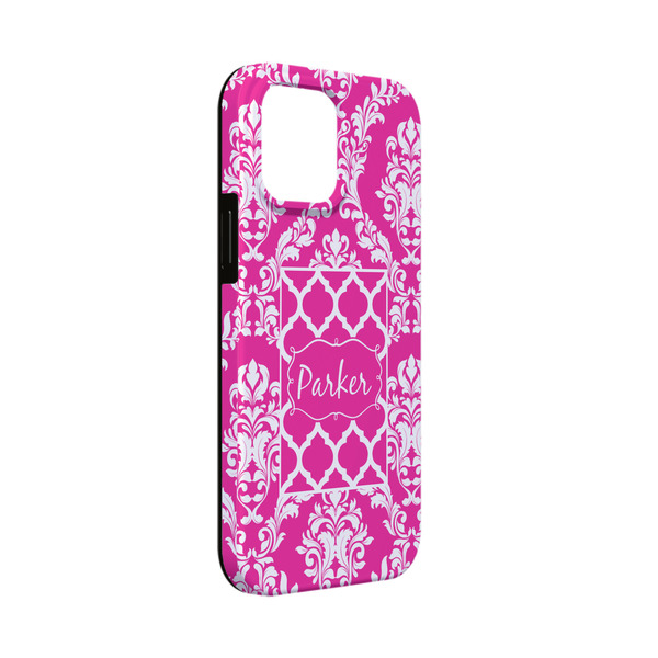 Custom Moroccan & Damask iPhone Case - Rubber Lined - iPhone 13 Mini (Personalized)