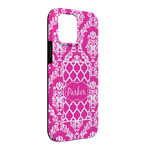 Moroccan & Damask iPhone Case - Rubber Lined - iPhone 13 Pro Max (Personalized)