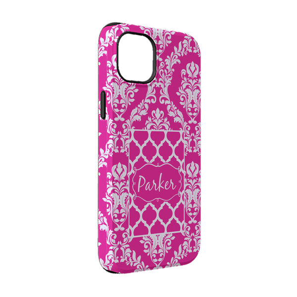 Custom Moroccan & Damask iPhone Case - Rubber Lined - iPhone 14 Pro (Personalized)