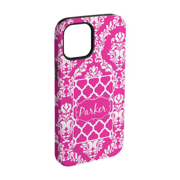 Custom Moroccan & Damask iPhone Case - Rubber Lined - iPhone 15 Pro (Personalized)