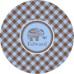 Gingham & Elephants Multipurpose Round Labels - 1" (Personalized)