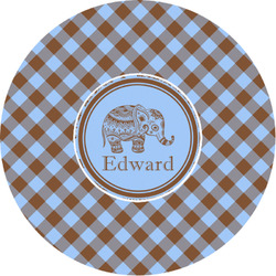 Gingham & Elephants Multipurpose Round Labels - 1" (Personalized)