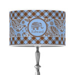 Gingham & Elephants 12" Drum Lamp Shade - Poly-film (Personalized)