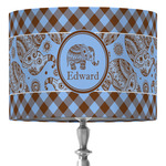 Gingham & Elephants 16" Drum Lamp Shade - Fabric (Personalized)