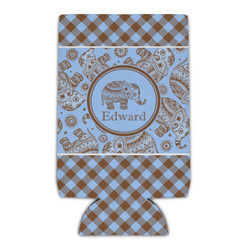 Gingham & Elephants Can Cooler (Personalized)