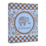 Gingham & Elephants Canvas Print - 16x20 (Personalized)