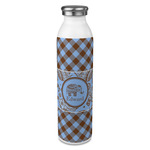 Gingham & Elephants 20oz Stainless Steel Water Bottle - Full Print (Personalized)