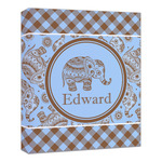 Gingham & Elephants Canvas Print - 20x24 (Personalized)