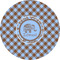 Gingham & Elephants 3" Multipurpose Round Labels - Single Sticker