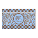 Gingham & Elephants 3' x 5' Indoor Area Rug (Personalized)