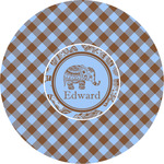 Gingham & Elephants Multipurpose Round Labels - 4" (Personalized)