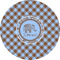 Gingham & Elephants 5" Multipurpose Round Label - Single Sticker