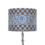 Gingham & Elephants 8" Drum Lamp Shade - Fabric (Personalized)