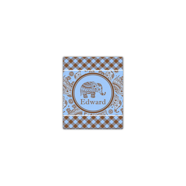 Custom Gingham & Elephants Canvas Print - 8x10 (Personalized)