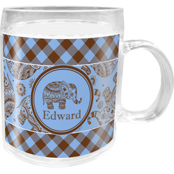 Gingham & Elephants Acrylic Kids Mug (Personalized)