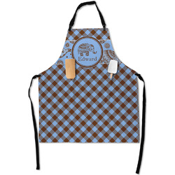 Gingham & Elephants Apron With Pockets w/ Name or Text