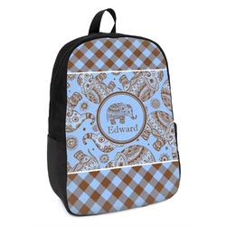 Gingham & Elephants Kids Backpack (Personalized)