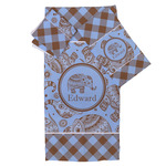 Gingham & Elephants Bath Towel Set - 3 Pcs (Personalized)