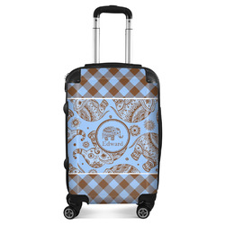 Gingham & Elephants Suitcase - 20" Carry On (Personalized)