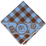 Gingham & Elephants Cloth Dinner Napkin - Single w/ Name or Text