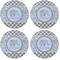 Gingham & Elephants Coaster Round Rubber Back - Apvl