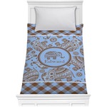 Gingham & Elephants Comforter - Twin (Personalized)