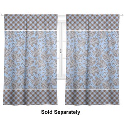 Gingham & Elephants Curtain Panel - Custom Size
