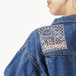 Gingham & Elephants Twill Iron On Patch - Custom Shape (Personalized)