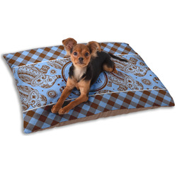 Gingham & Elephants Dog Bed - Small w/ Name or Text