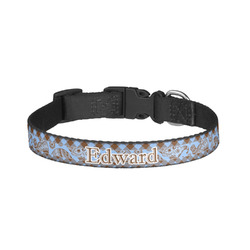 Gingham & Elephants Dog Collar - Large (Personalized)