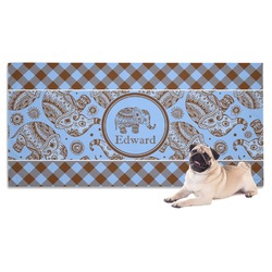 Gingham & Elephants Dog Towel (Personalized)