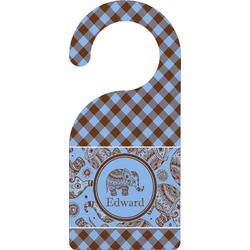 Gingham & Elephants Door Hanger (Personalized)