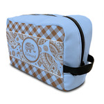 Gingham & Elephants Toiletry Bag / Dopp Kit (Personalized)