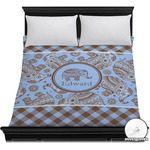 Gingham & Elephants Duvet Cover - Full / Queen (Personalized)