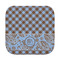 Gingham & Elephants Face Cloth-Rounded Corners