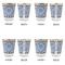 Gingham & Elephants Glass Shot Glass - with gold rim - Set of 4 - APPROVAL