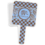 Gingham & Elephants Hand Mirror (Personalized)