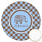 Gingham & Elephants Icing Circle - Large - Front