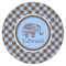 Gingham & Elephants Icing Circle - Large - Single