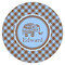 Gingham & Elephants Icing Circle - Medium - Single