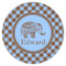 Gingham & Elephants Icing Circle - Small - Single