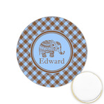 Gingham & Elephants Printed Cookie Topper - 1.25" (Personalized)