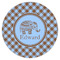 Gingham & Elephants Icing Circle - XSmall - Single